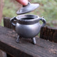 Plain Mini Cast Iron Cauldron 3.5 inch with Lid