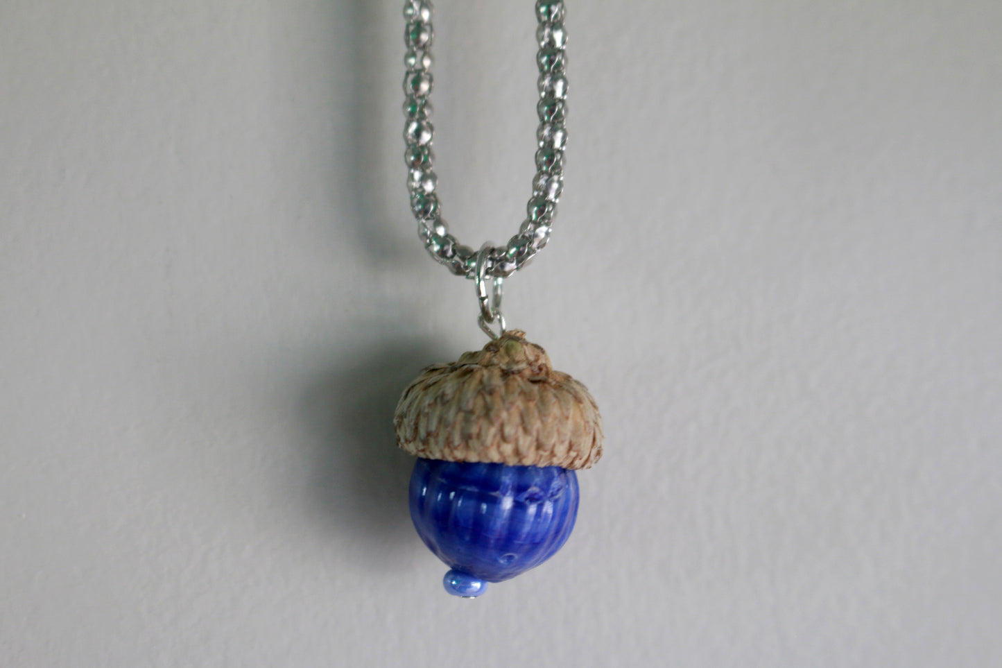 Foraged Beaded Acorn Necklace