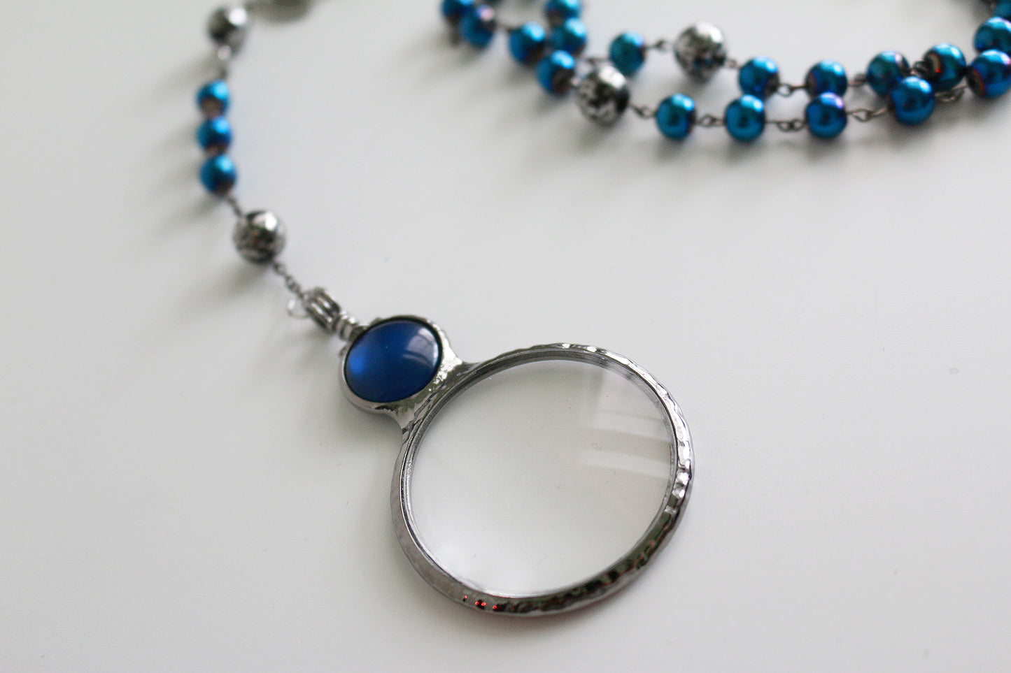 Blue Magnifying Glass Prayer/Meditation Beads