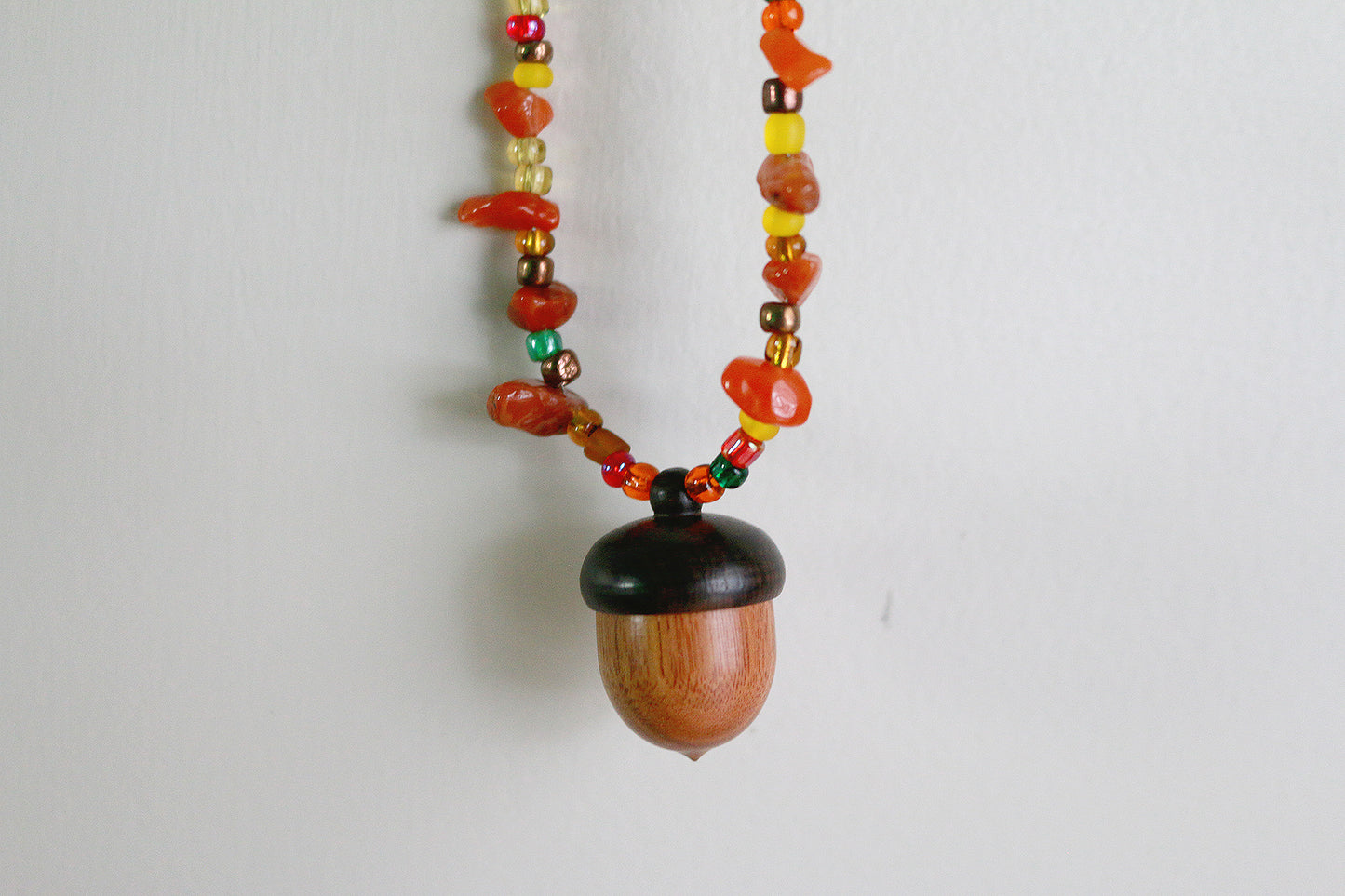 Hippie Confetti Acorn Locket/Stash Necklace