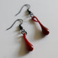 Blood Drops Glass Earrings