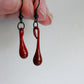 Blood Drops Glass Earrings