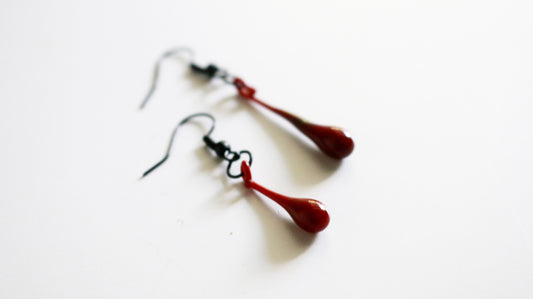 Blood Drips Glass Earrings
