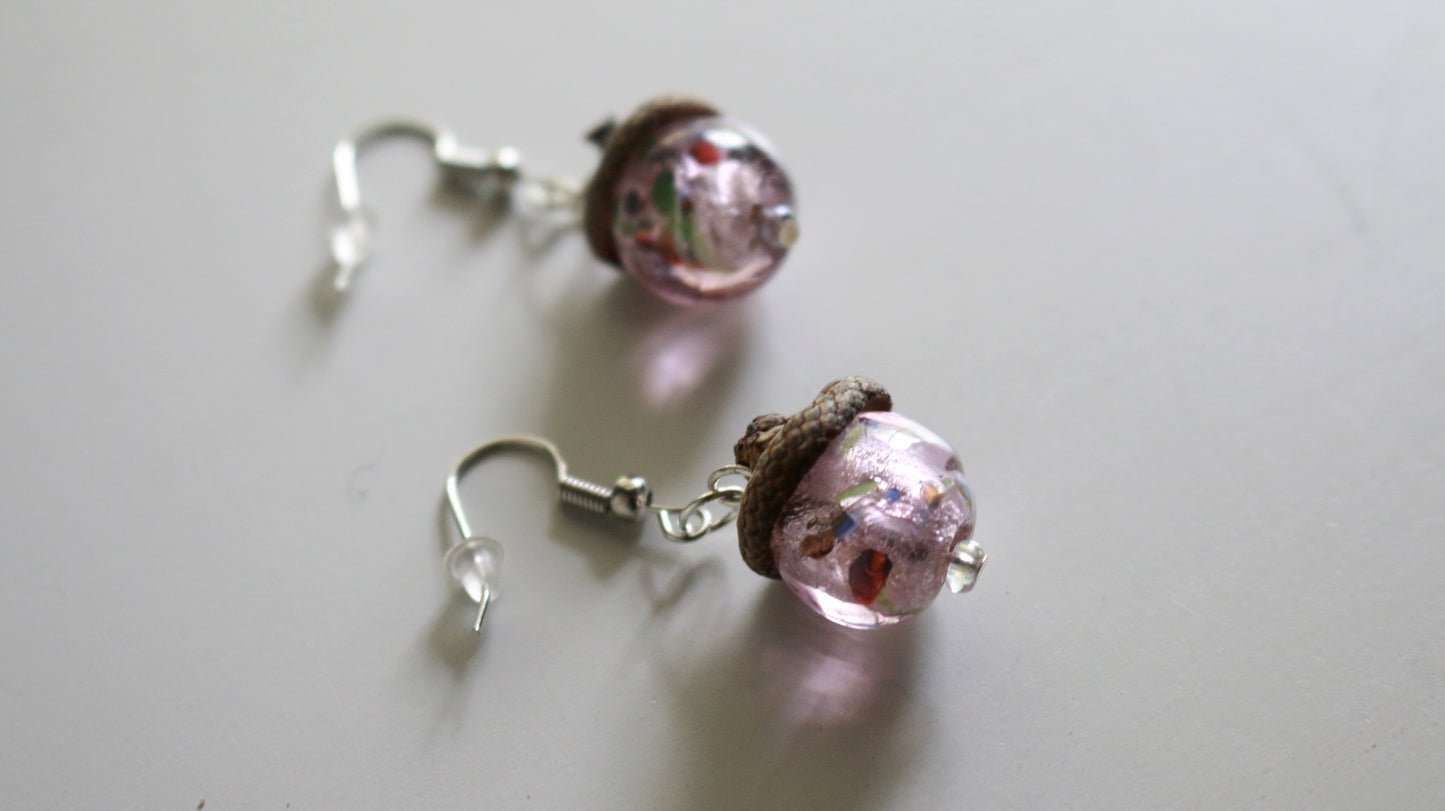 Rose Acorn Earrings