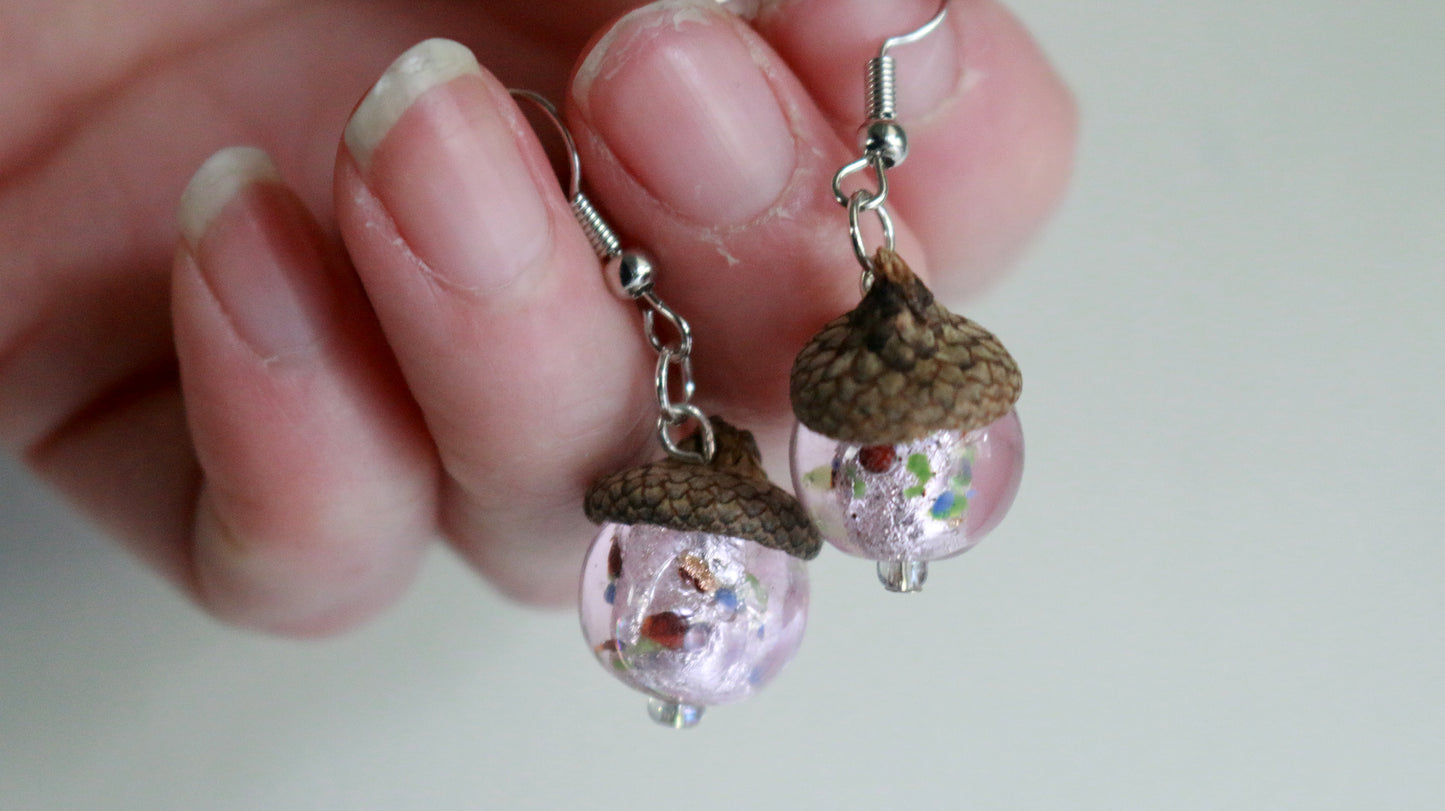 Rose Acorn Earrings