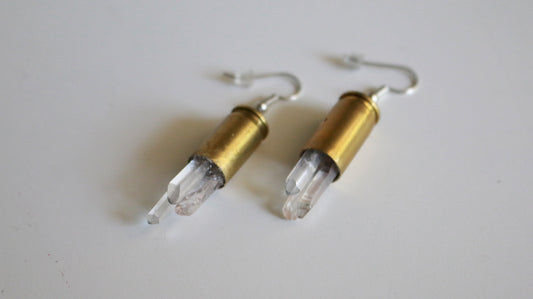 9mm Crystal Bullet Earrings