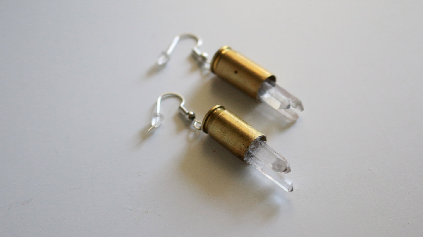 9mm Crystal Bullet Earrings