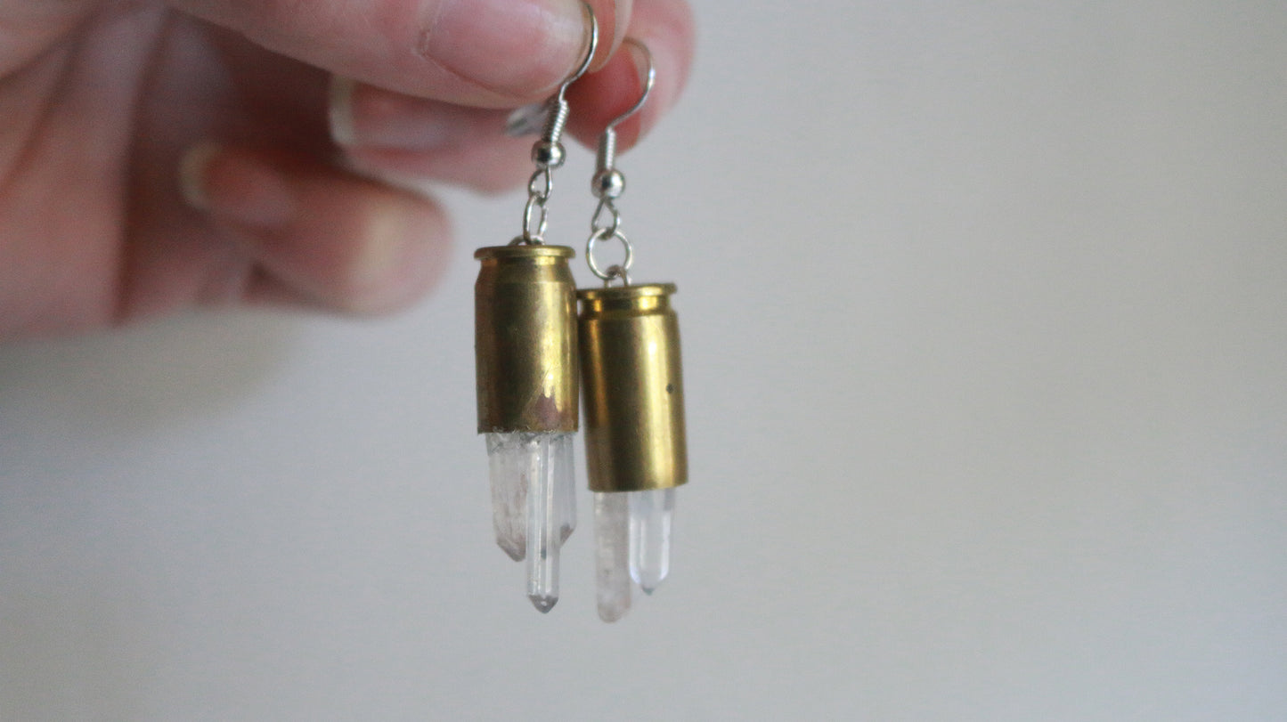 9mm Crystal Bullet Earrings