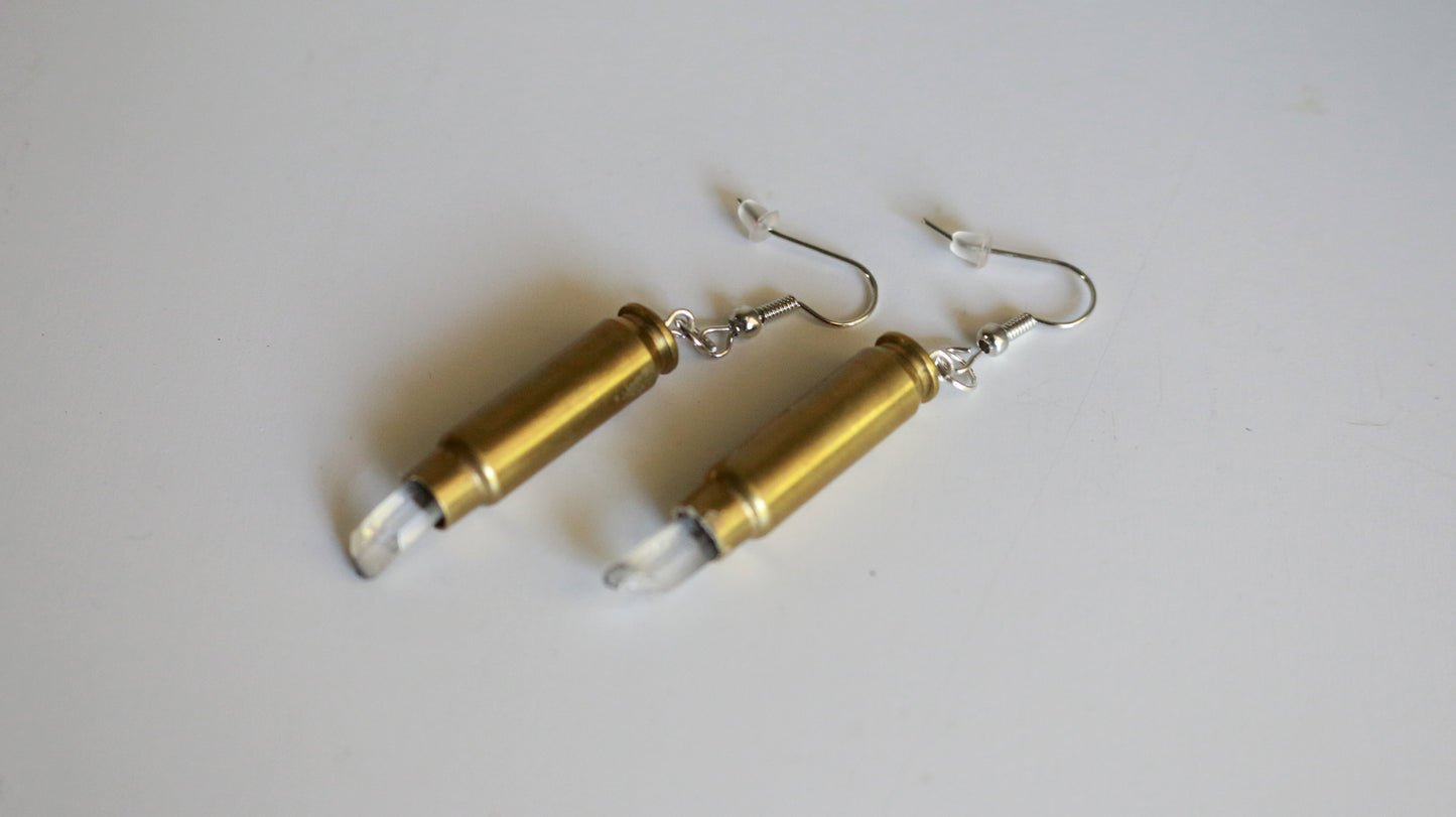 5.7x28mm Crystal Bullet Earrings