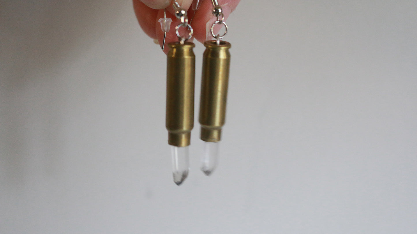 5.7x28mm Crystal Bullet Earrings