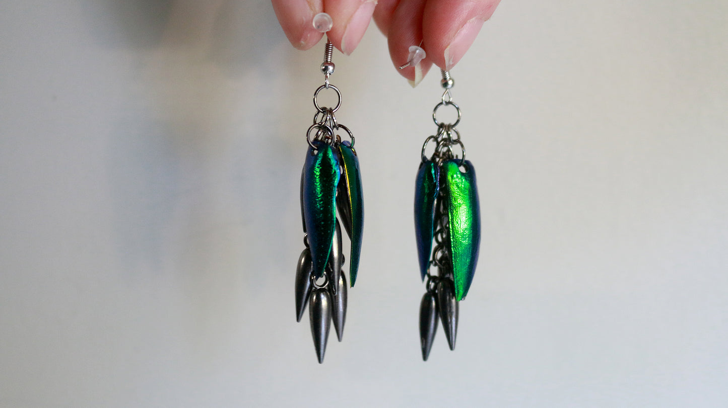 Beetle Elytra Earrings