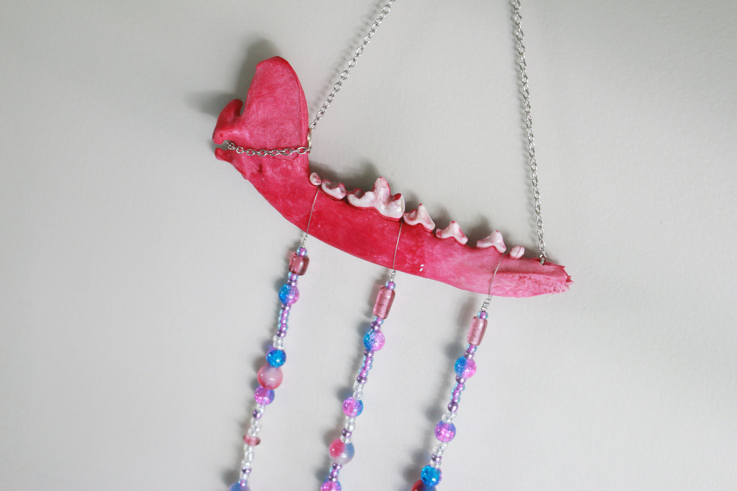 Pretty in Pink Dyed Coyote Jaw Suncatcher