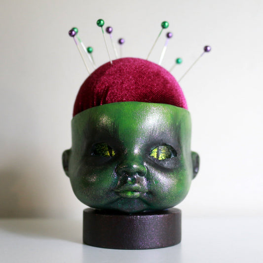 Zomboi Doll Head Pin Cushion - Original Art