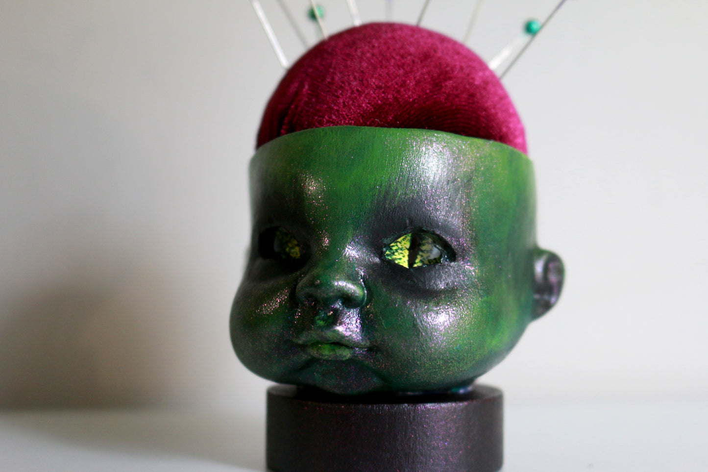 Zomboi Doll Head Pin Cushion - Original Art