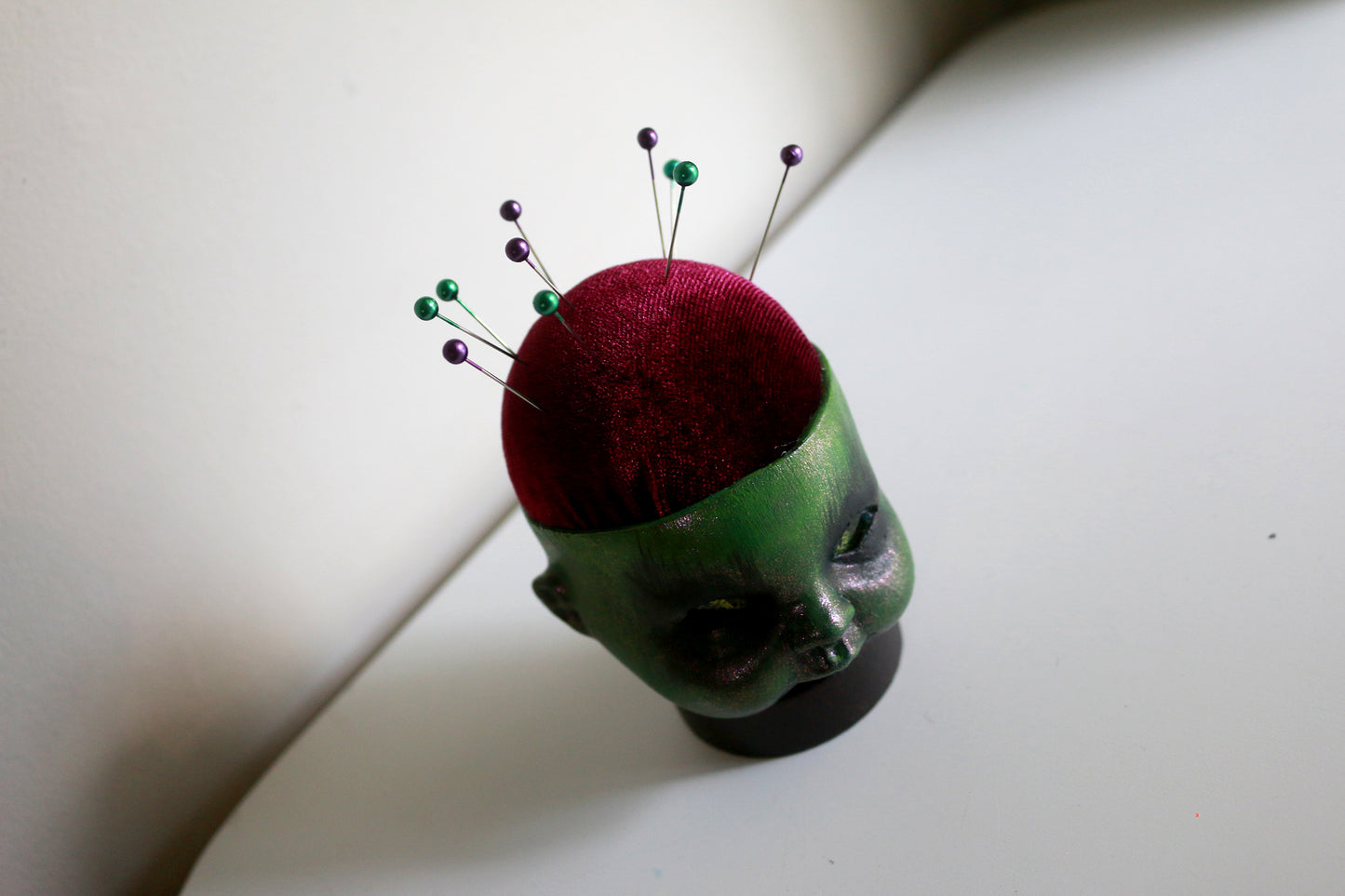 Zomboi Doll Head Pin Cushion - Original Art