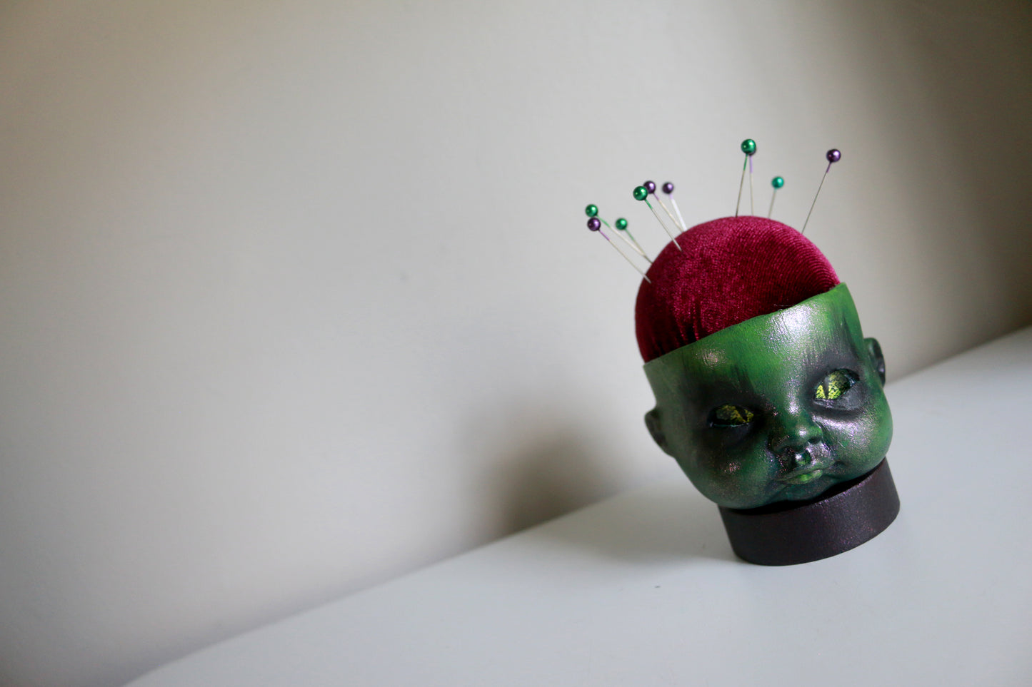 Zomboi Doll Head Pin Cushion - Original Art