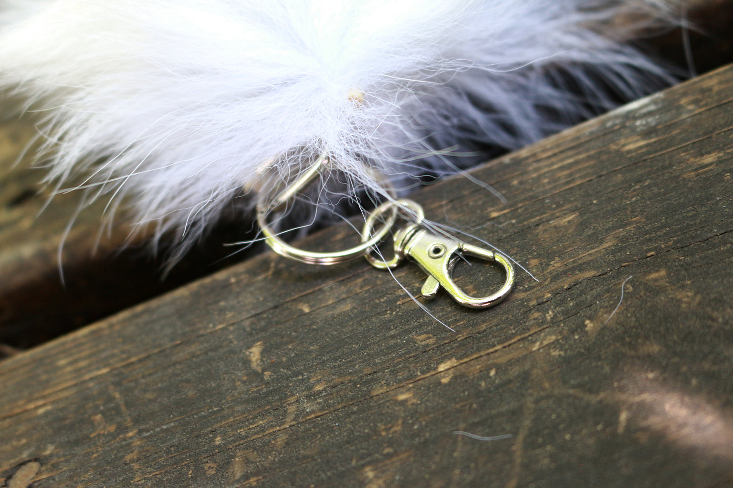 Blue Fox Tail Keychain