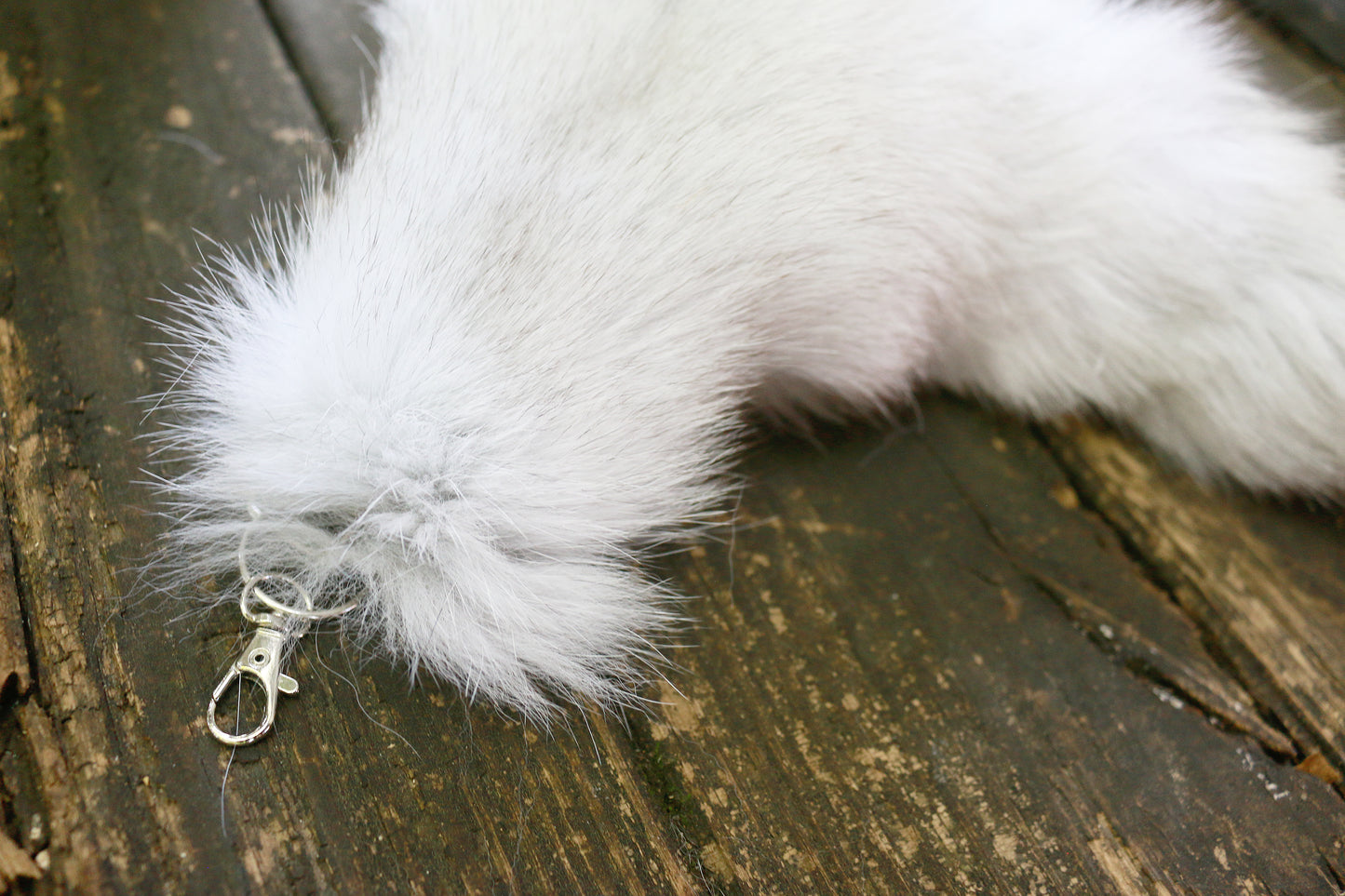 Blue Fox Tail Keychain