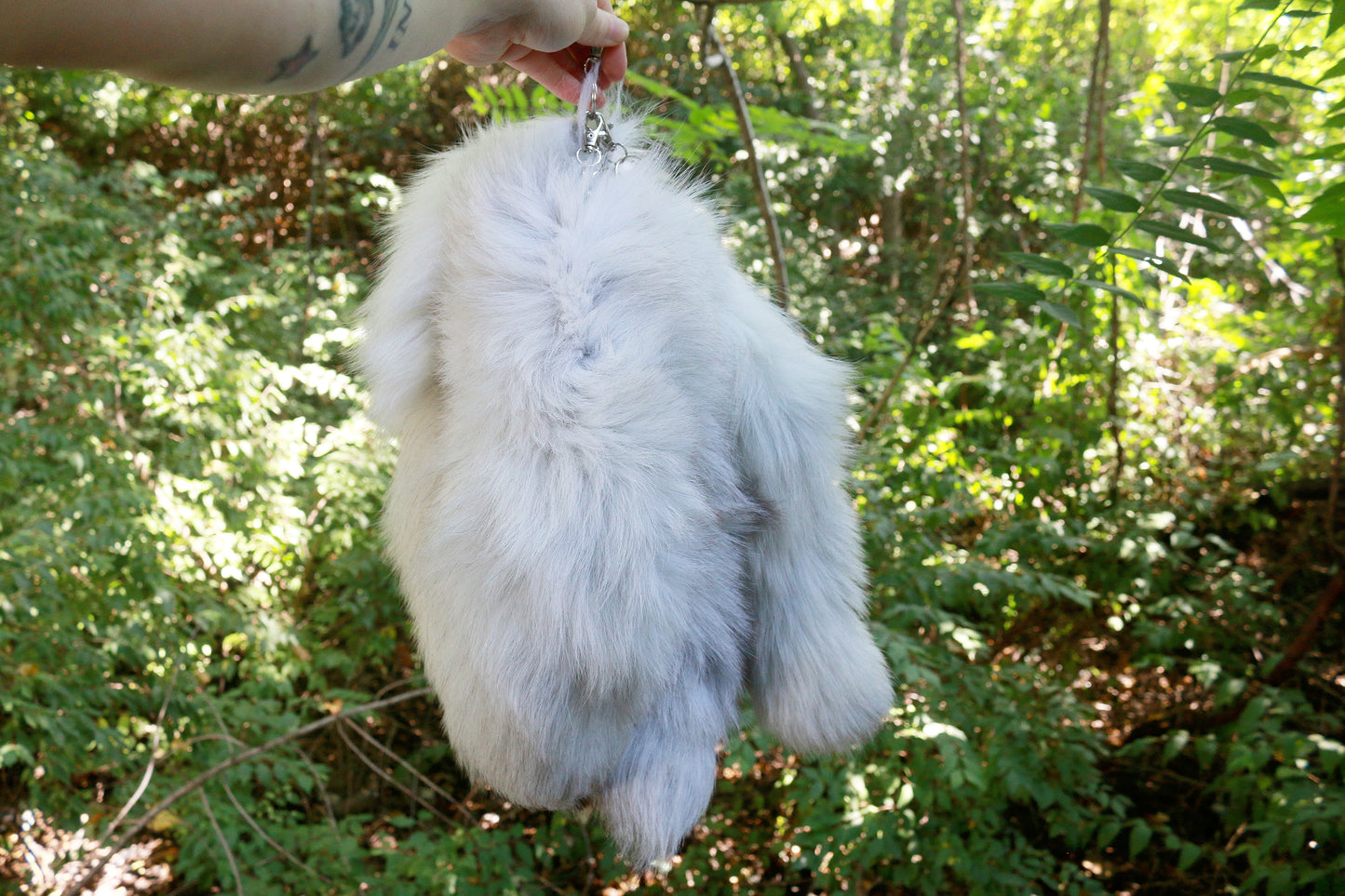 Blue Fox Tail Keychain