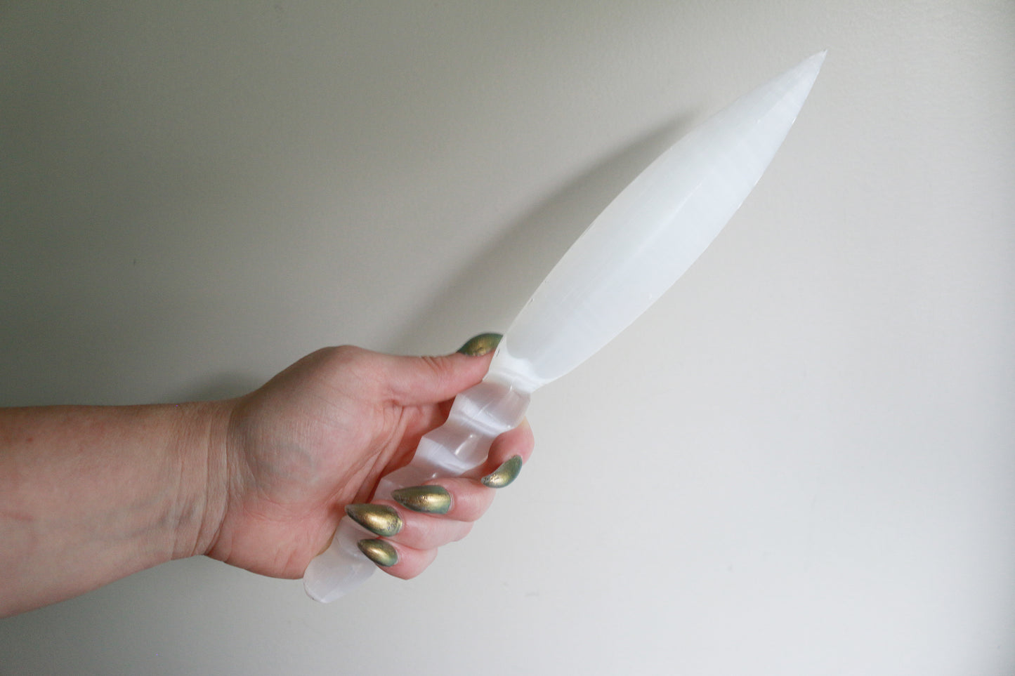 Selenite Crystal (11.5 in) Spiral Athame