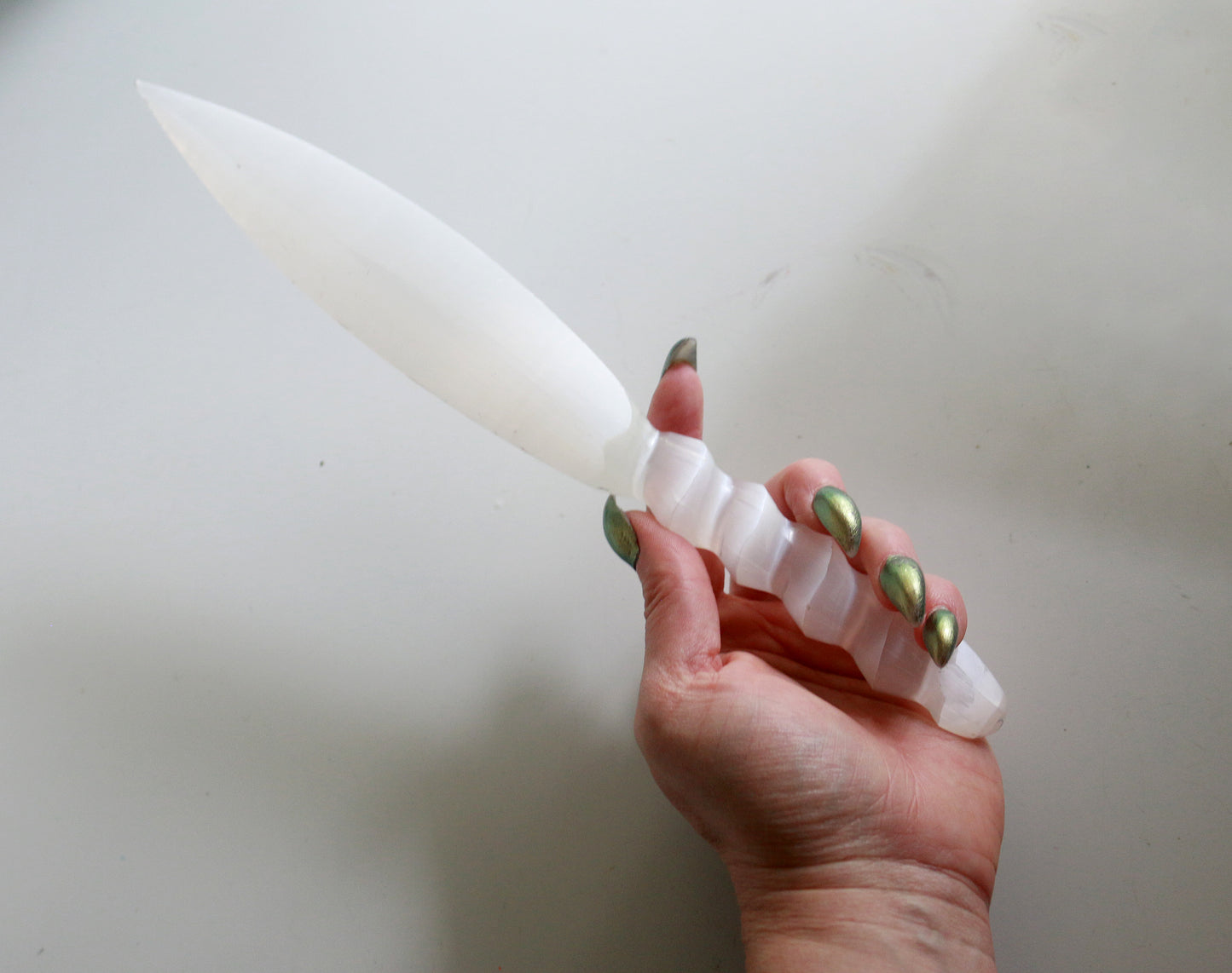 Selenite Crystal (11.5 in) Spiral Athame