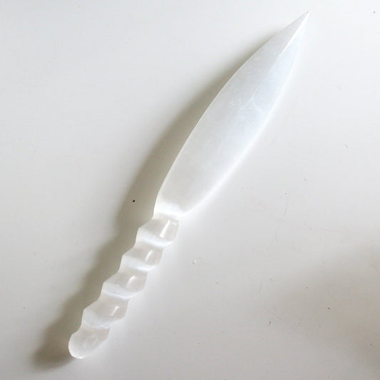 Selenite Crystal (11.5 in) Spiral Athame