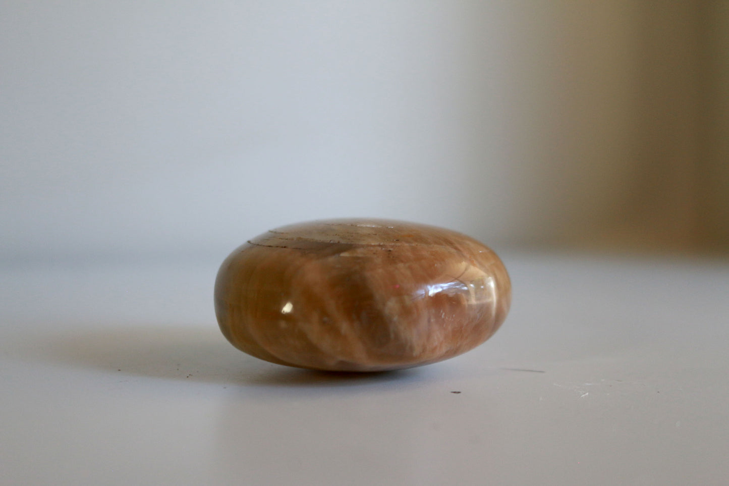 Peach Moonstone Palm Stone (2 in)