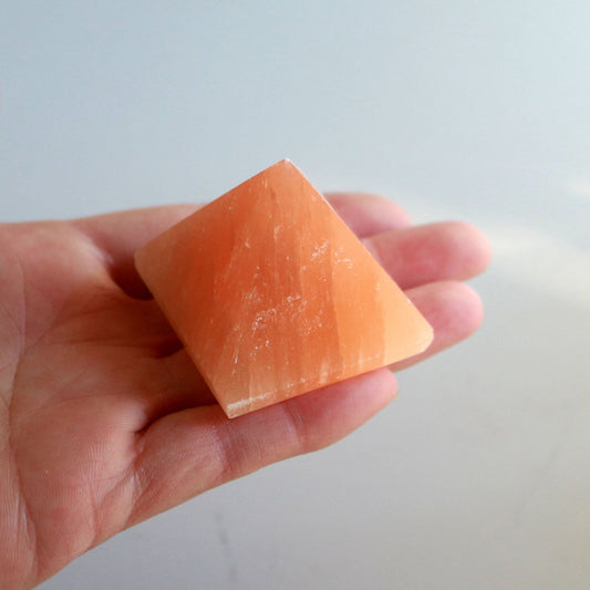 Orange Selenite Pyramid (2 in)