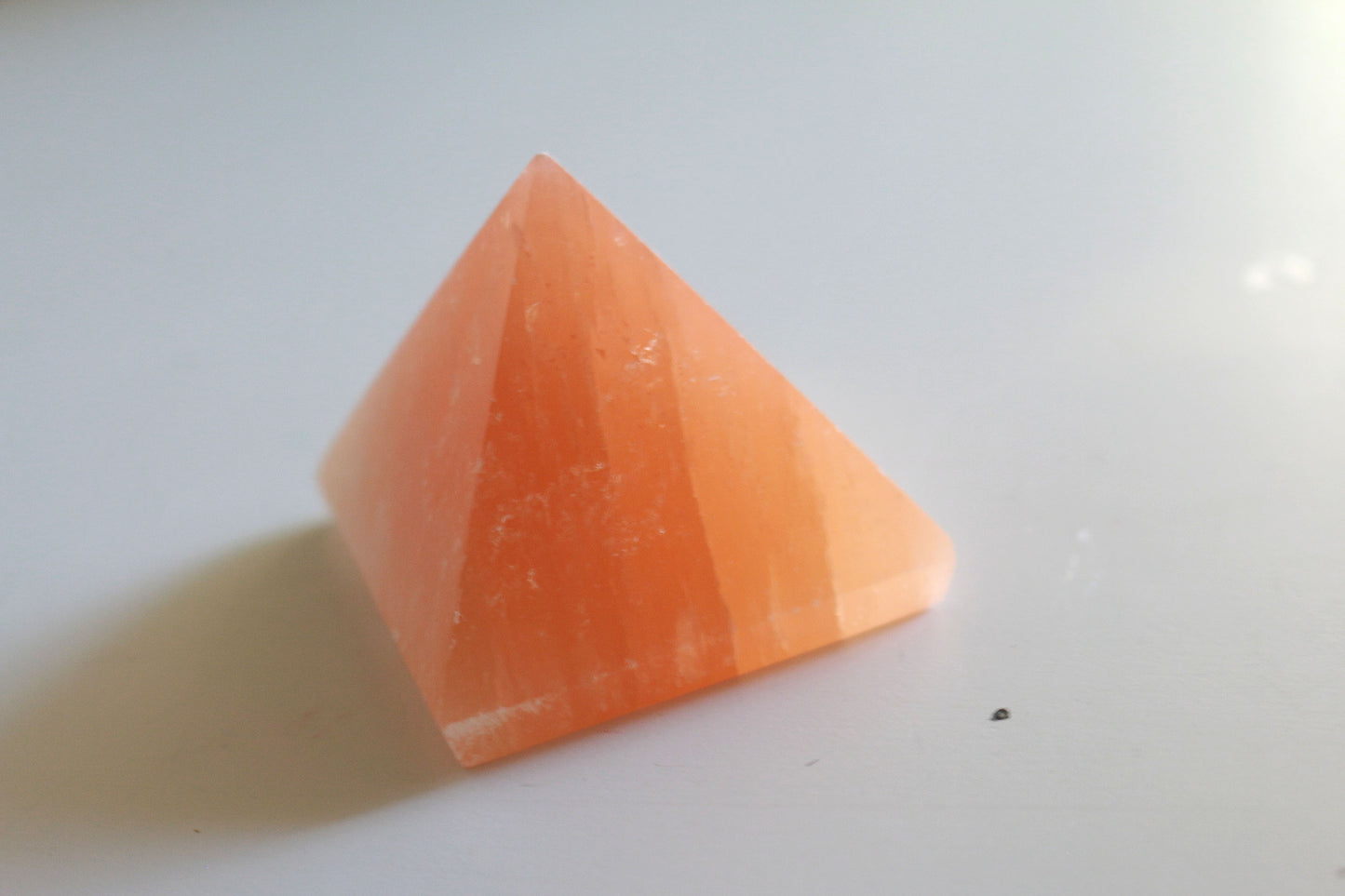 Orange Selenite Pyramid (2 in)