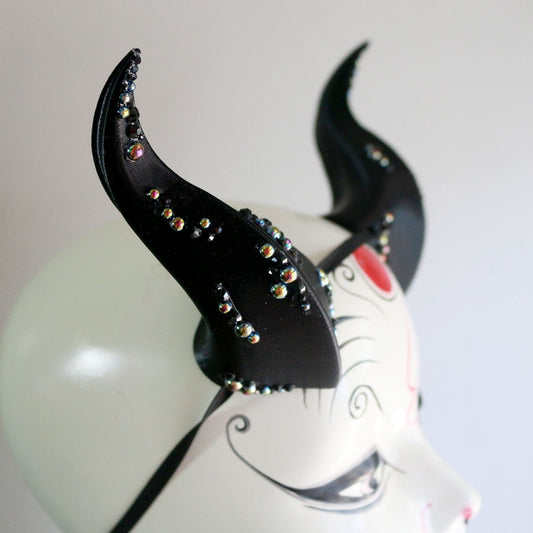 Midnight Moon - Rhinestone Medium Beast Costume Horns