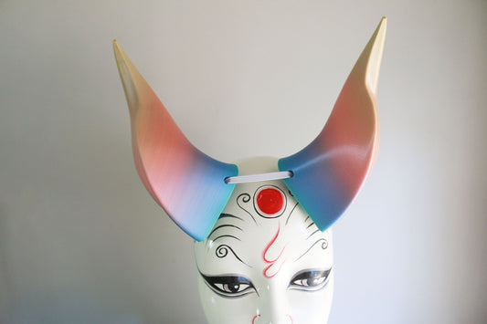 Pastel Rainbow - Rhinestone Large Beast 3D Printed Costume Horns