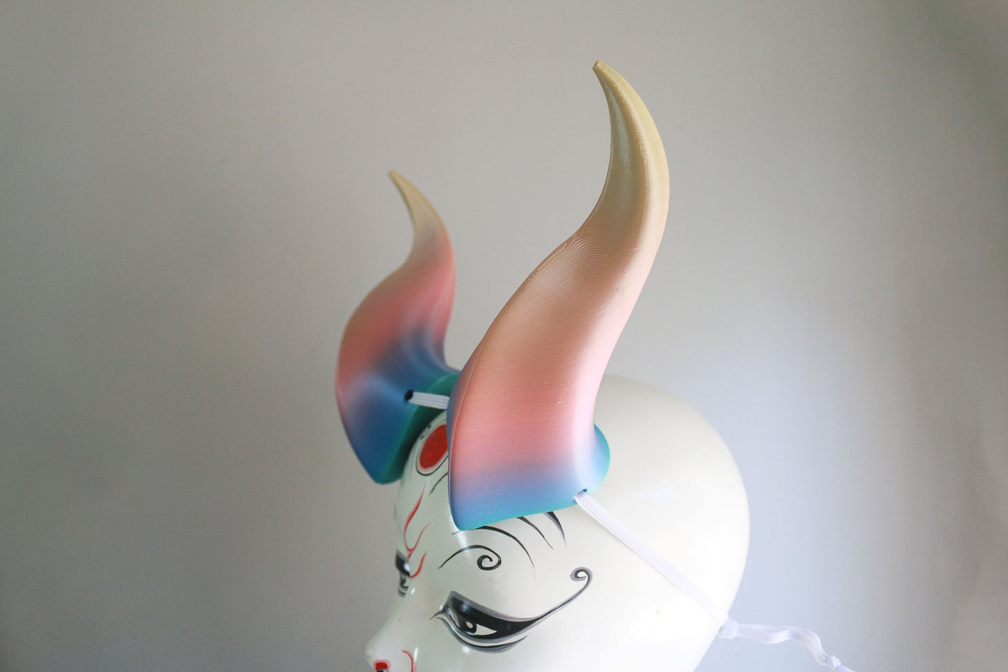 Pastel Rainbow - Rhinestone Large Beast 3D Printed Costume Horns