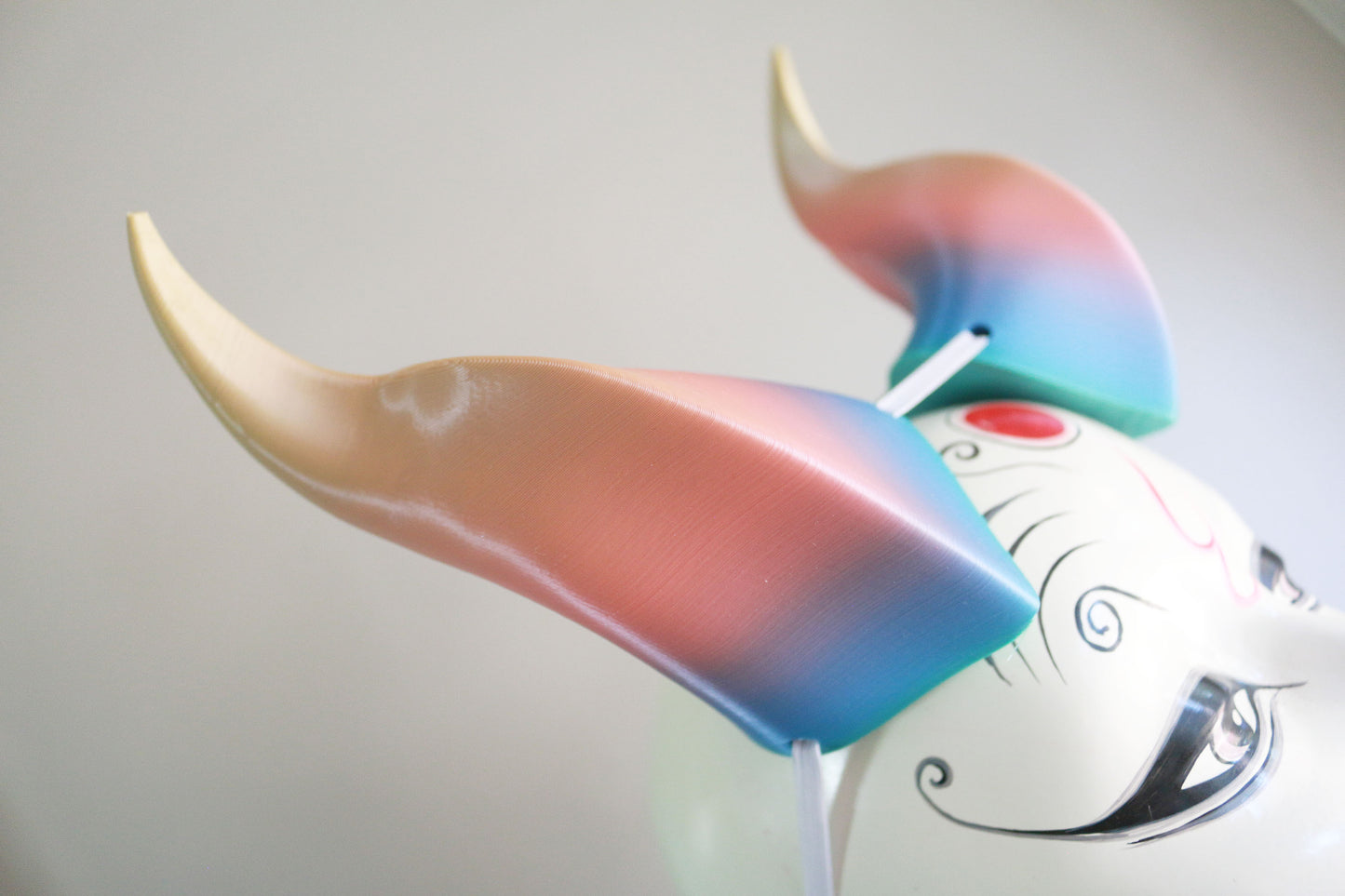 Pastel Rainbow - Rhinestone Large Beast 3D Printed Costume Horns