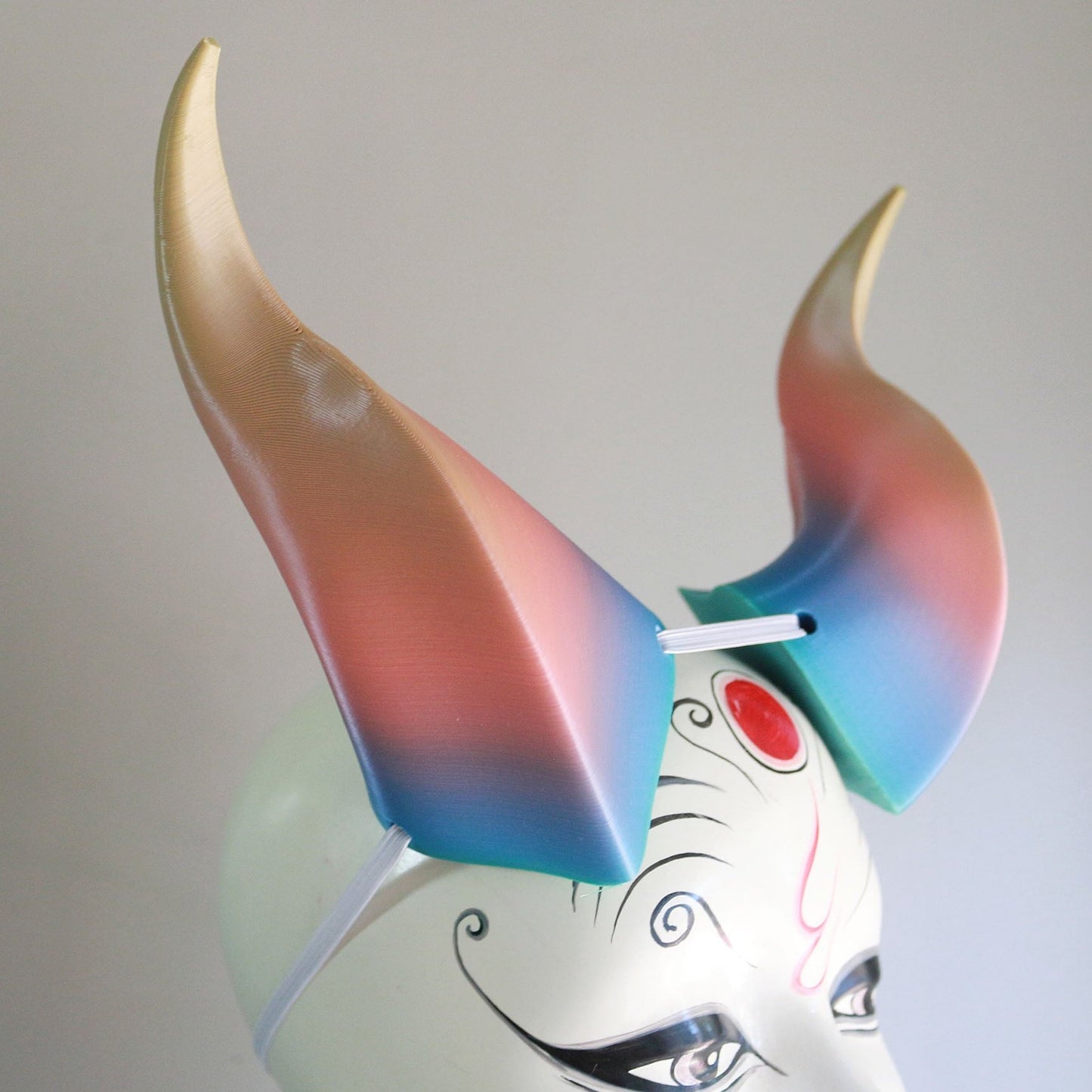 Pastel Rainbow - Rhinestone Large Beast 3D Printed Costume Horns