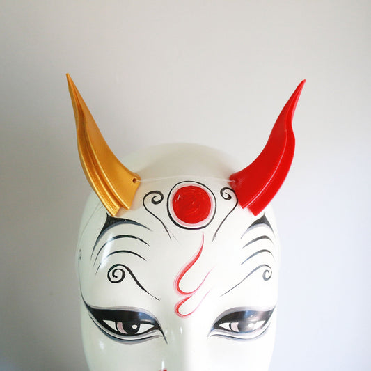 Glittering Rouge - Small Double Ridge 3D Printed Costume Horns