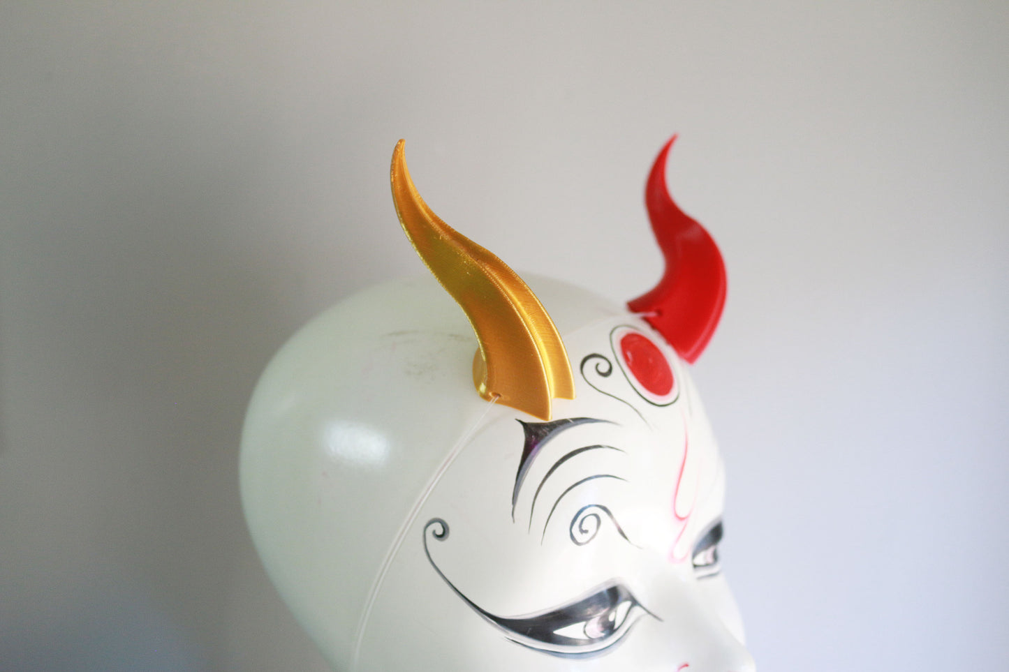 Glittering Rouge - Small Double Ridge 3D Printed Costume Horns