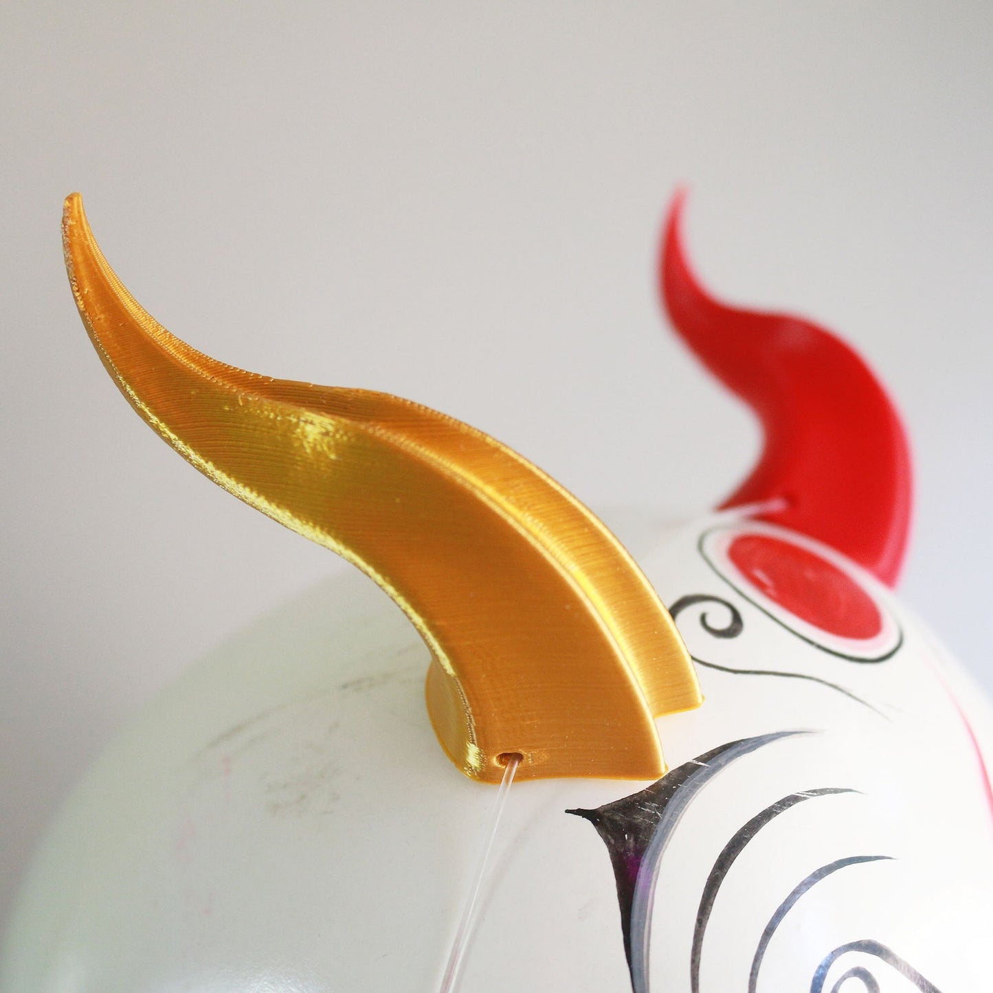 Glittering Rouge - Small Double Ridge 3D Printed Costume Horns