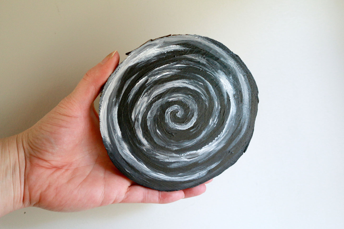 Spiral Wood Slice Painting - Original Art