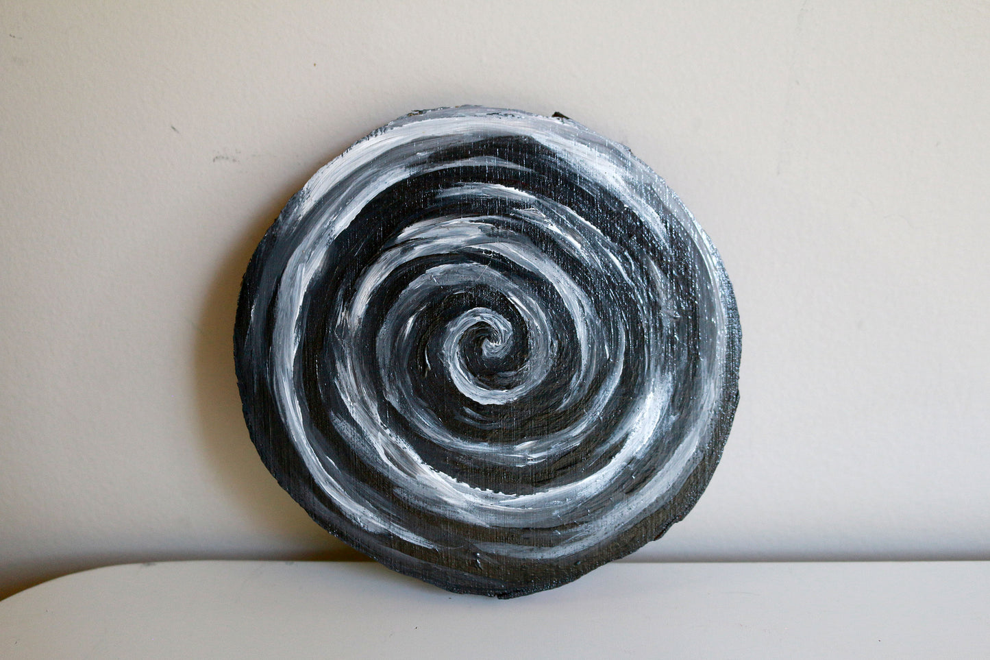 Spiral Wood Slice Painting - Original Art