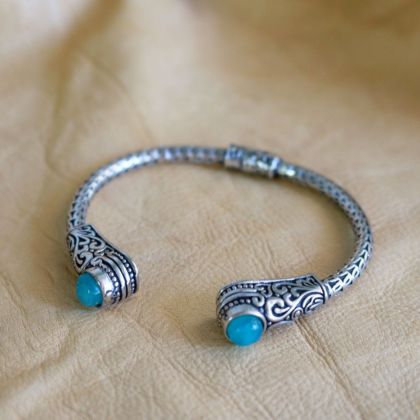 Amazonite Torque Bracelet