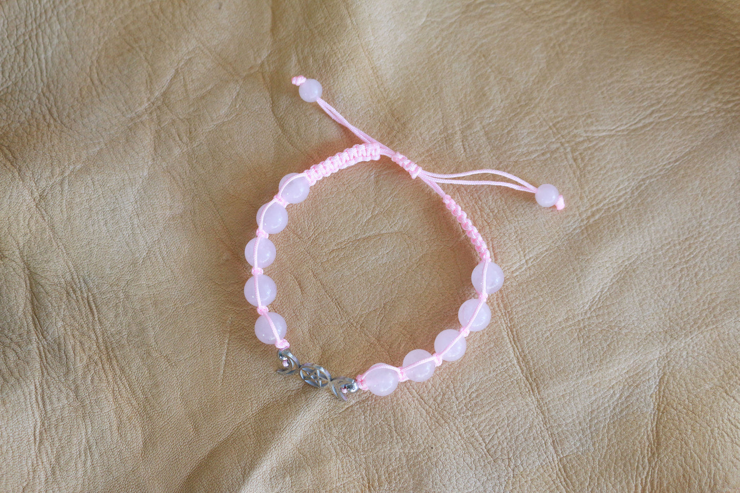 Triple Moon Bracelet - Rose Quartz