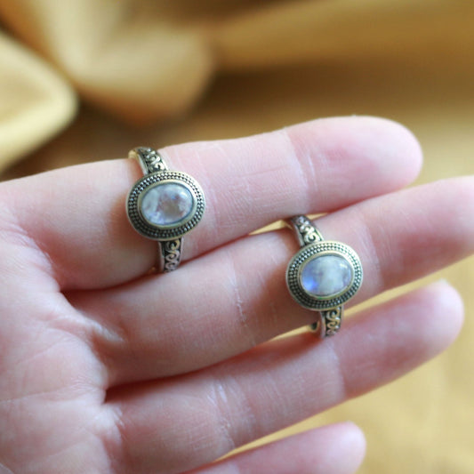 Moonstone Adjustable Ring