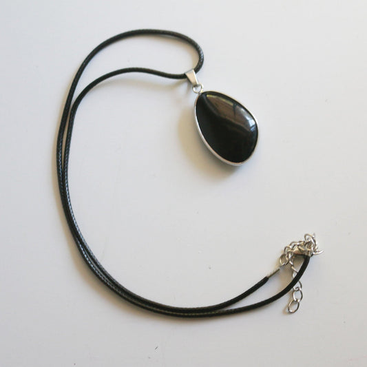 Obsidian Pendant Necklace