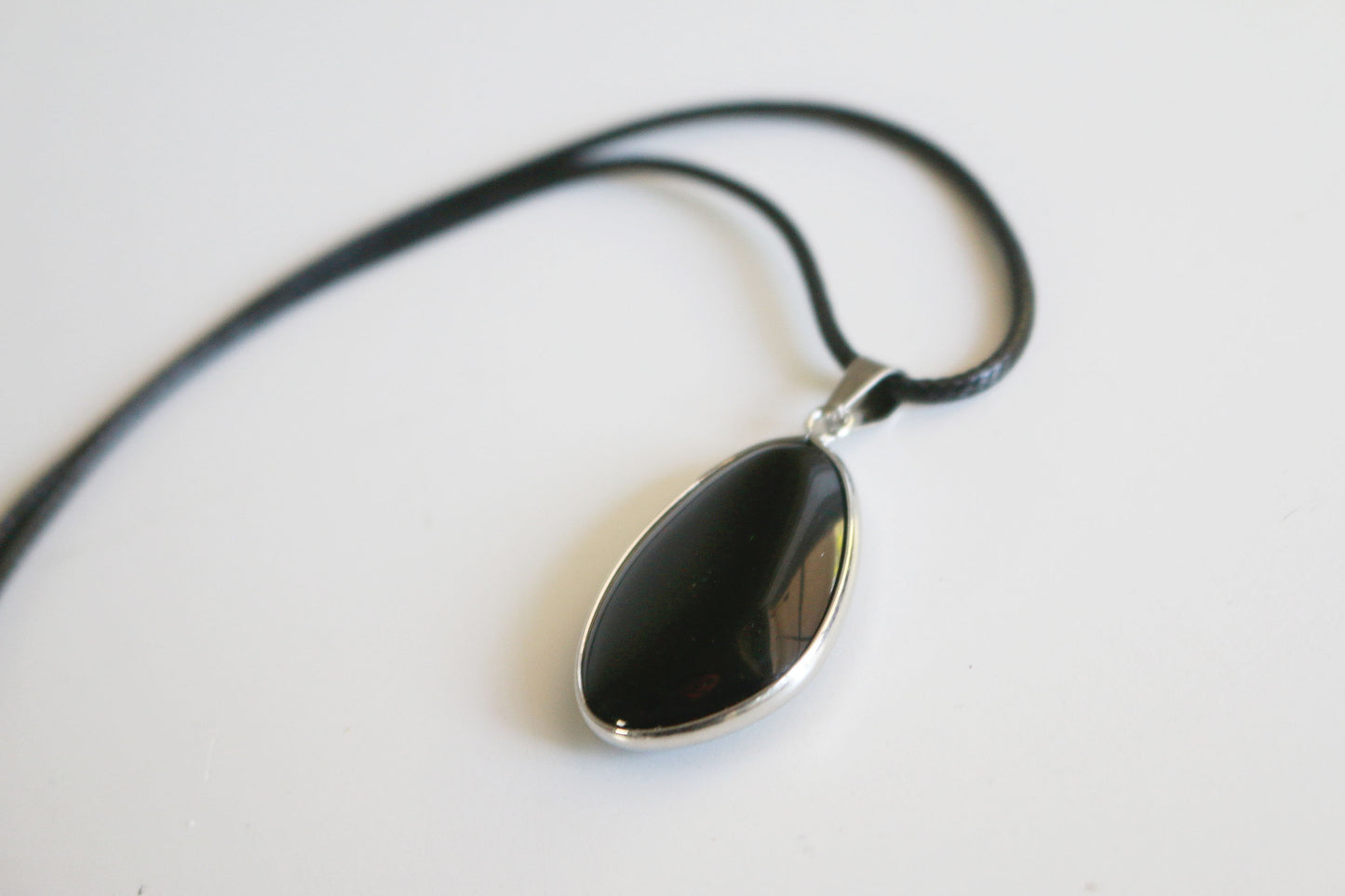 Obsidian Pendant Necklace