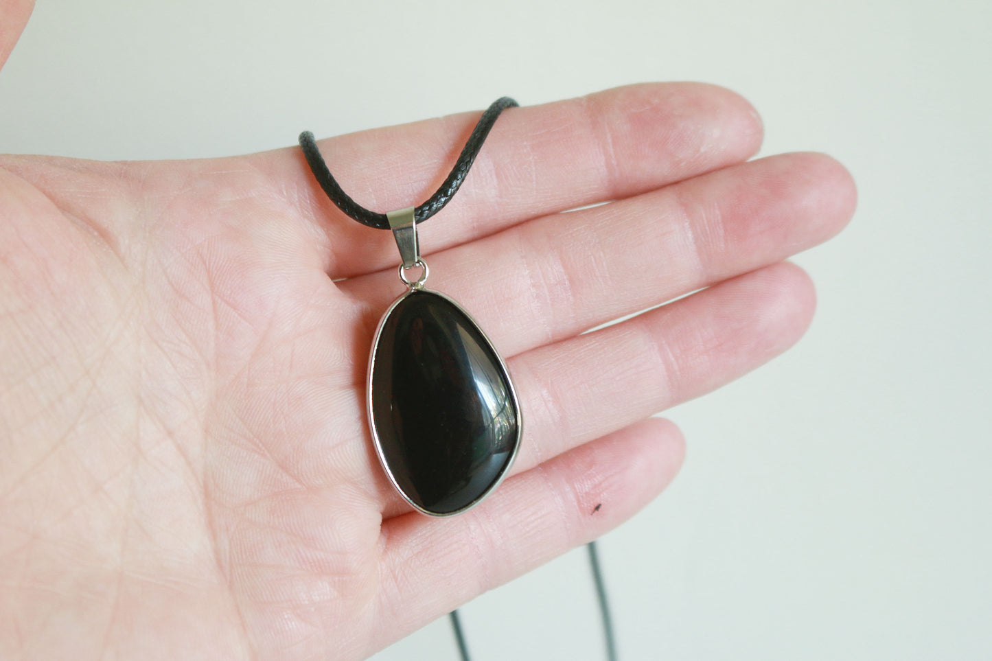 Obsidian Pendant Necklace