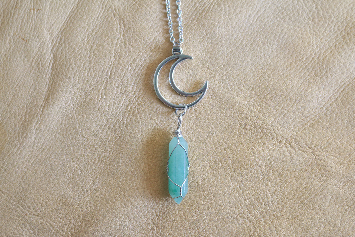 Green Aventurine Moon Necklace