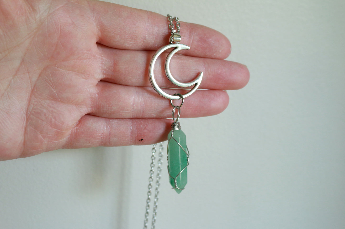 Green Aventurine Moon Necklace