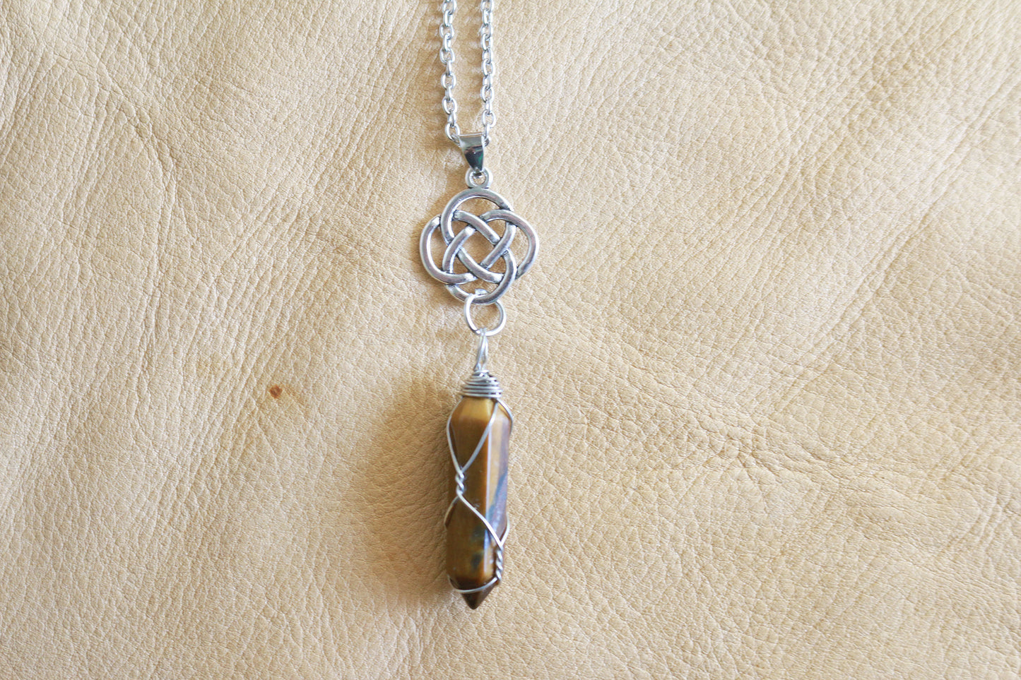 Tiger Eye Celtic Necklace