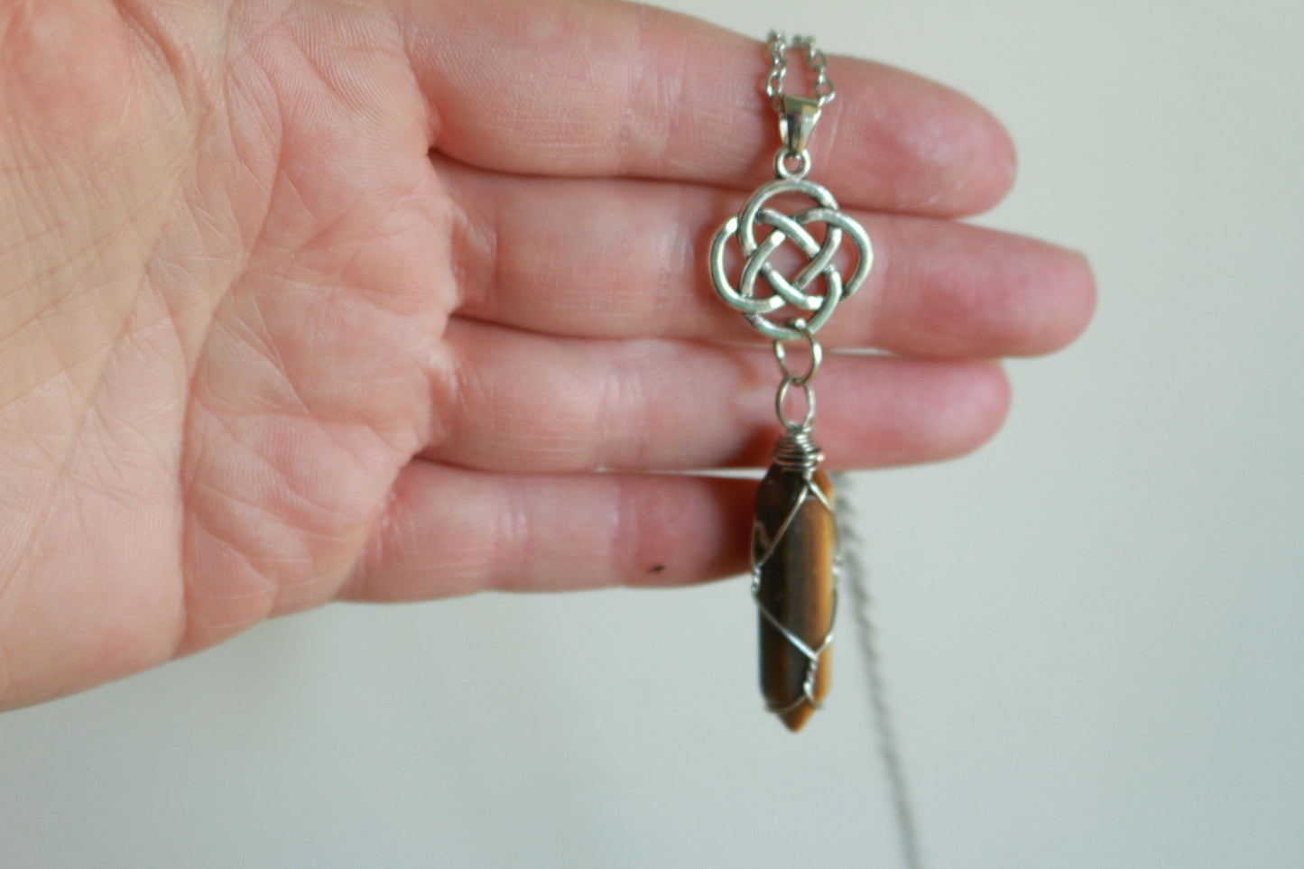 Tiger Eye Celtic Necklace