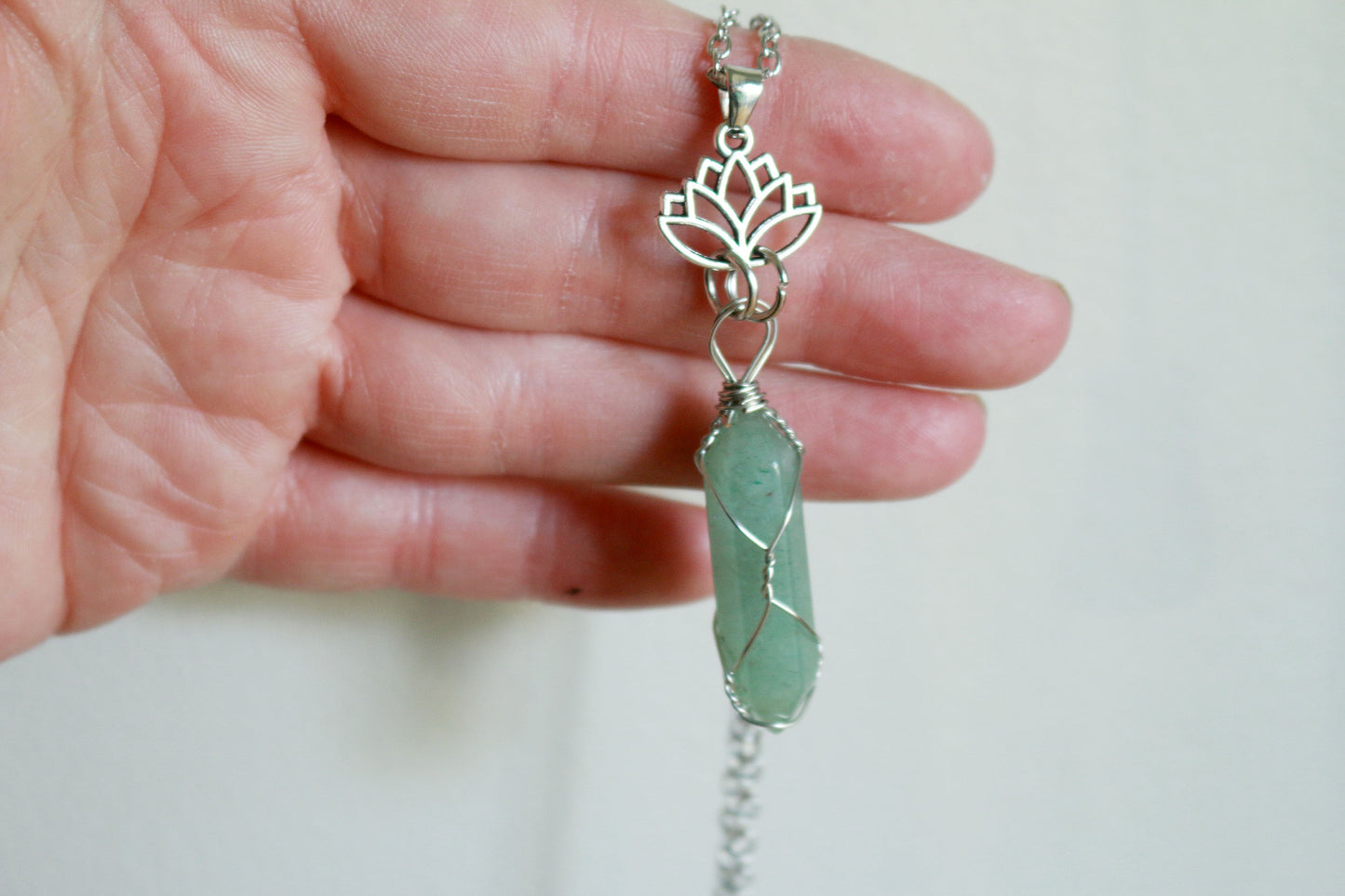 Green Aventurine Lotus Necklace